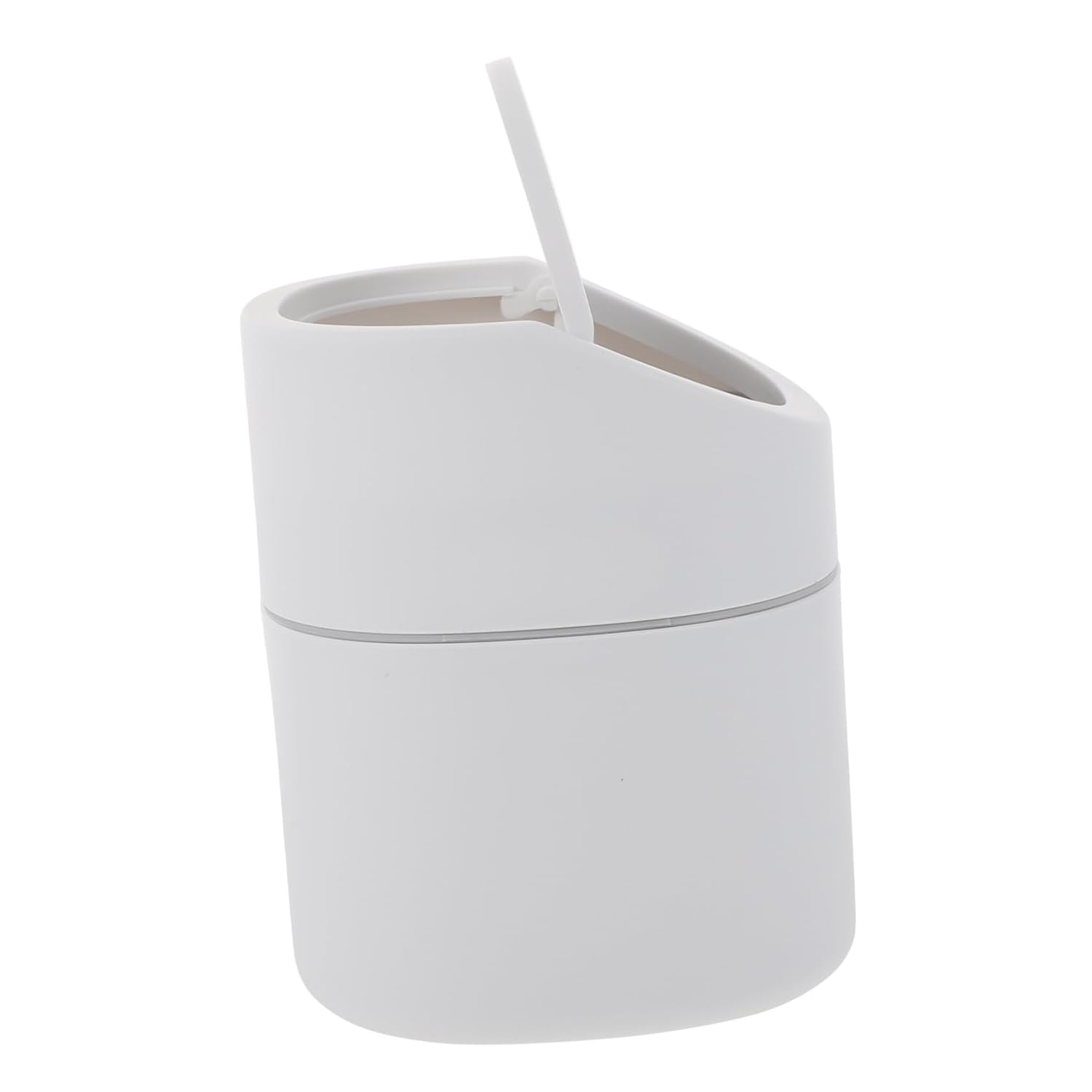 ULTECHNOVO Mini Desktop Trash Can with Clamshell Lid Multi-Functional Household Garbage Bin for Office Vanity and Makeup Table Organization and Compact Debris Storage Container