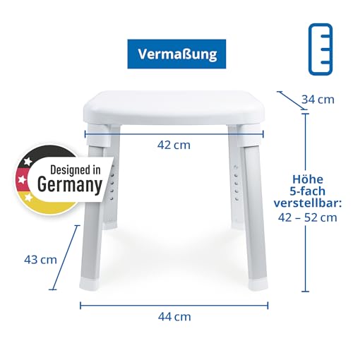 Duschhocker Weinberger Badstuhl mit Höhenverstellung und Anti-Rutsch-Funktion