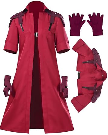 Devil Cry Cosplay DMC Dante Costume Dante Red Trench Coat with Gloves DMC Jacket Adults Mens Halloween Outfits