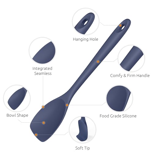 Image of U-Taste Silicone Cooking Spoon 600ºF Heat Resistant Scoop, Midnight Blue