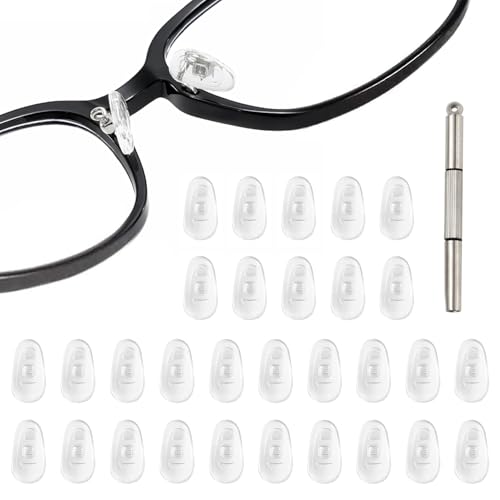 Xynovate 30 Pares de Almohadillas de Nariz de Silicona Suave Transparente, Almohadillas Nariz Gafas Antideslizantes, Transparente en Forma de Gota de Agua, Compatibles con Gafas de Sol y de Vista