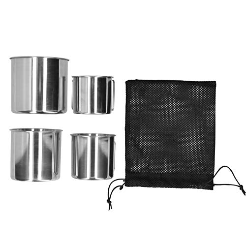 Fishawk Copo de acampamento, copo dobrável, aço inoxidável para caminhadas, viagens, mochilão