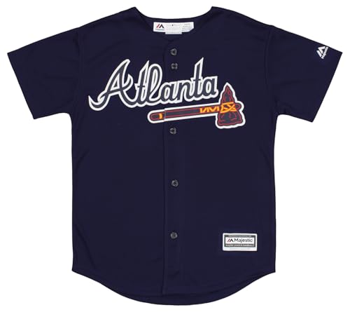 Outerstuff MLB Atlanta Braves Boys Youth Replica Team Jersey, Large Navy