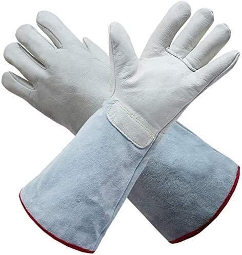 Guantes resistentes al calor/fuego, guantes de jardinería, guantes de trabajo, guantes de soldadura Guantes resistentes al calor e ignífugos Guantes de cuero resistentes al nitrógeno líquido a bajas y