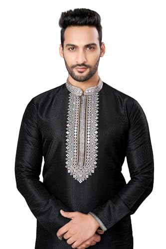 SK122 Men's Kurta Pajama Set Indian Traditional Party Wear Outfit3