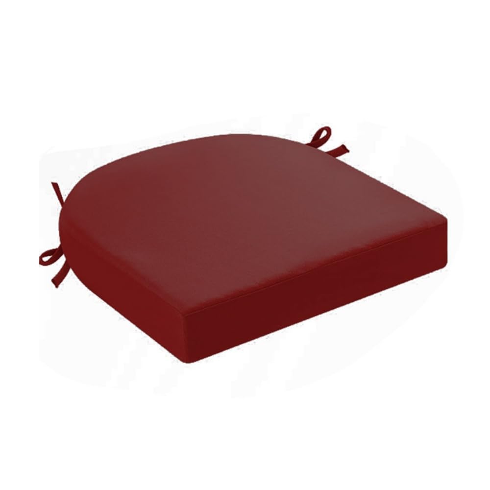 Surwin Outdoor Chair Cushions, Waterproof Outdoor Garden Chair Seat Pads with Ties,U-shape Thick 5cm, for Indoor Furniture Home Office Kitchen Patio (Wine red,43x40x5cm) โ image 1