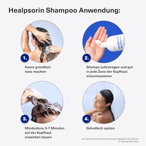 Healpsorin Shampoo - Pflegendes Kopfhautshampoo für schuppige, empfindliche & trockene Kopfhaut - Mit Salicylsäure, Urea & DERMOSOFT® DECALACT - Steroidfrei - 500ml