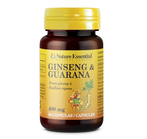 Nature Essential | Ginseng + Guaraná 400 mg | 50 Cápsulas | Con Extractos Naturales | Bienestar Diario