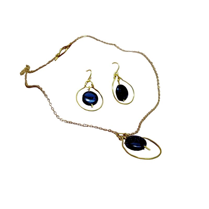 Brass Womens Celestial Splendor: Necklace | Timeless Elegance for Everyday Glamour and Special Occasions_Navy blue-image-41
