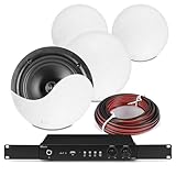 Power Dynamics 2-Zone Multi Room Ceiling Speaker System with 4x 5.25 NCSS5 Speakers, Integrated Kitchen Audio, Wi-Fi & Bluetooth Connectivity, Ceiling Speaker Kit, Home Multi Room Sound System