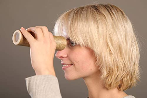 Kaleidoskop aus natürlichem Haselholz mit rohem, ausgewaschenem Strandglas