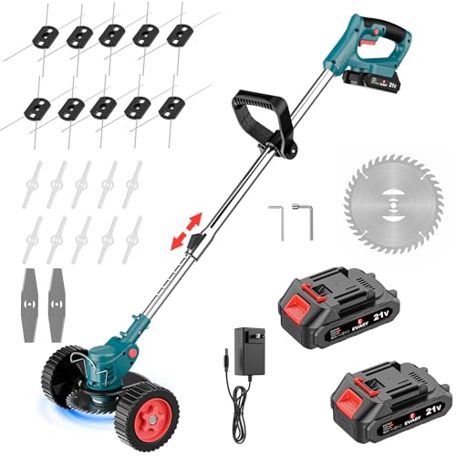 Rasentrimmer mit 2 x 3.0 Akku Freischneider Rasenmäher Schneider...