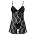 Women Babydoll Sexy Lingerie Transparent Sleepwear Lace Chemises OutfitBlack (2XL)