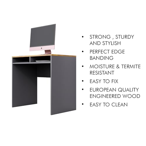 Image of Bniture Wooden Study Table for Home | Engineered Wood Laptop Study Table | Multi Purpose Office Desk for Laptop, Computer, Writing | Table for Study, Workstation Home & Office, Slate Grey & Giant Wood