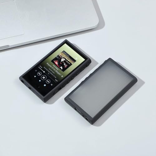 に適用する ソニーウォークマン NW-A306 NW-A307 NW-A300 シリーズ アップグレードされた柔軟な耐衝撃性テクスチャスキンフィール保護シェルケースカバー (クリアブラック)