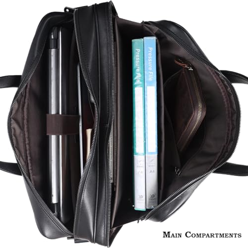 STAR VISTA Sforza Large 18" Laptop Messenger Bag, Leather Briefcase for Men, Business Travel, YKK Zippers and Brass Hardware4