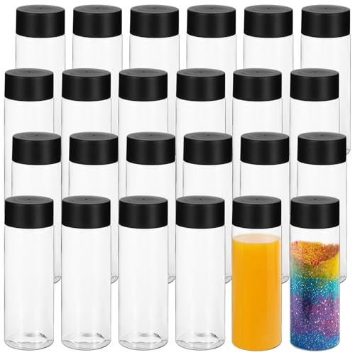 24 Pcs Sensory Bottles Empty - Clear Empty Sensory Bottles with Caps, Leak-proof Water Bottles, Reusable PET Plastic Liquid Containers for Milk, Beverage, 12 oz