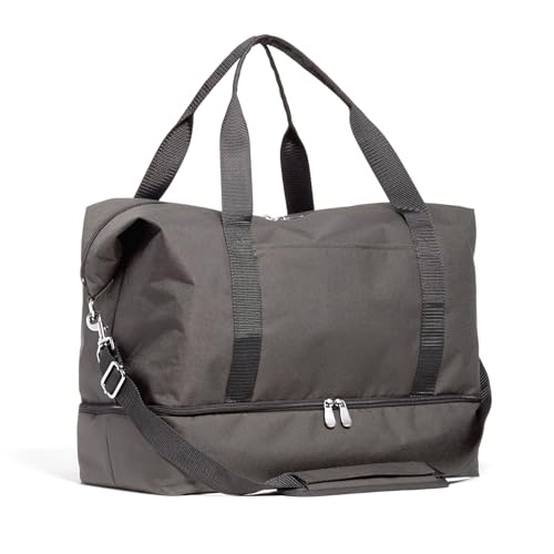 Lo & Sons Catalina Deluxe Weekender - Recycled Poly Large Capacity (49L) Travel Duffel With Shoe Compartment, Luggage Sleeve, Padded Strap | Versatile Durable Bag For Women, Men for Weekend, Carry On