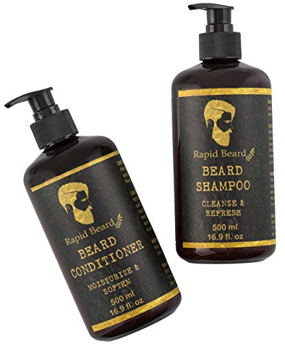 image for Rapid Beard Beard Shampoo and Beard Conditioner Wash & Growth kit for 