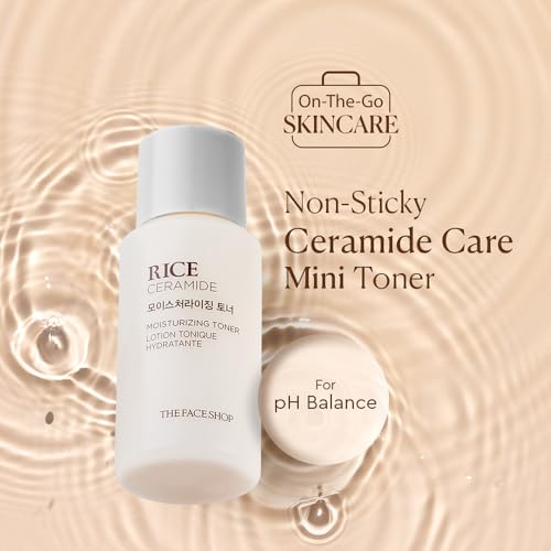 Image of The Face Shop Rice & Ceramide Moisturizing Toner 34ml | Hydrating Milky Face Toner with Rice Extract for Brightening & Glow | Korean Skincare | For All Skin Types