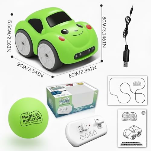 Image of Mini RC Intelligent Sensor Stunt Car Toy for Kids 3-8 | 4 Smart Modes: Follow Object, Chase, and Follow Track | Rechargeable Cartoon Car with Music & Bright LED Lights | Best Birthday Gift for Kids