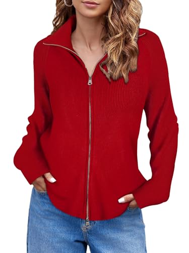 CARCOS Plus Size Cardigan for Women Burgundy Fall...