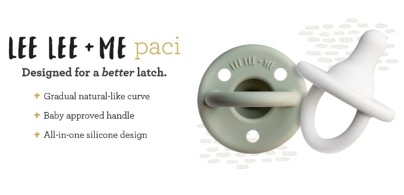 Image of Lee Lee and Me Newborn Pacifier - Sky - 100% Medical Grade Silicone Paci - Breast-Like Nipple for Natural Latch - BPA-Free - Size 0-18 Months