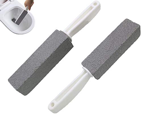 Comfun Toilet Bowl Pumice Cleaning Stone with Handle Stains and Hard Water Ring Remover Rust Grill Griddle Cleaner for Kitchen/Bath/Pool/Spa/Household Cleaning 2 Pack