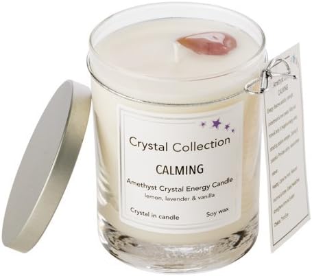 Amethyst Crystal Candle - Calming - Lemon Lavender Vanilla