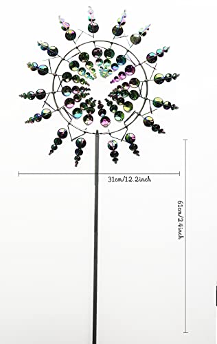 Vivpro Stainless Steel Symphony Unique Magical Metal Windmill,Kinetic Metal Wind Spinners Steel Outdoor Garden Stake,Sculptures Move With The Wind, Black #TOP7