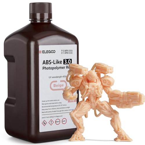 ELEGOO ABS-Like 3D Printer Resin 3.0, 405nm UV-Curing Photopolymer Resin for LCD/DLP 3D Printing, with Enhanced Strength