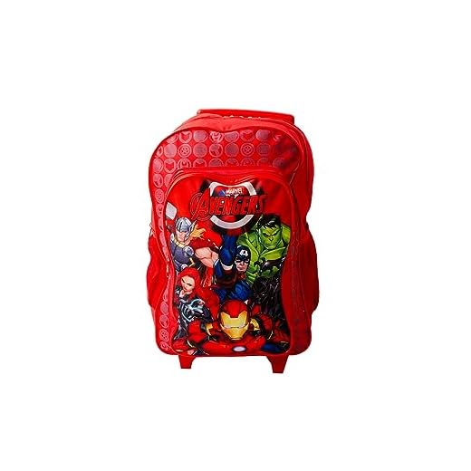 Infantil Personaje Equipaje Deluxe Maleta con Ruedas Mochila Maleta Cabina Bolsa Escuela - Vengadores Azul, Medium