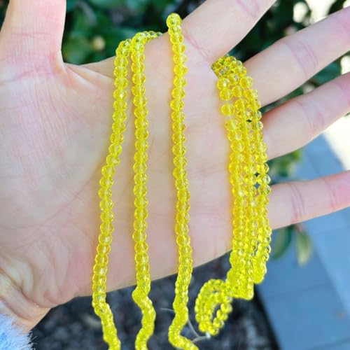 Image of 500pcs Czech Faceted Rondelle Crystal Glass Beads 4mm Small Tiny Bulk Light Topaz