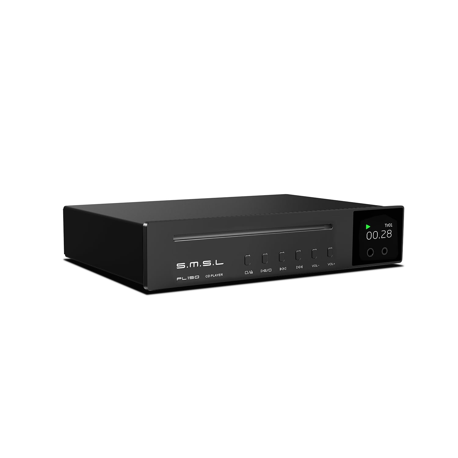 S.M.S.L PL150 CDプレーヤー ヘッドホンアンプ プリアンプ 一体型 「CS43198」フラッグシップ DAC IC搭載 / 4.4・3.5ヘッドホンアンプ出力端子付き / 同軸デジタル・光デジタル出力対応 ディスクプレーヤー(ブラック)