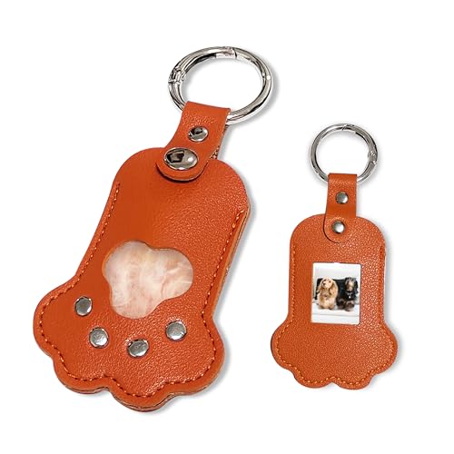 ペット 仏壇,ペット用遺毛器,ペット用遺毛本革保護ケ,ースペット犬猫記念用品 (オレンジ色)