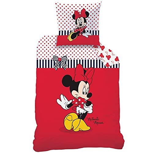 CTI Biber Bettwäsche Minnie Sweetie Flanell 80x80 cm 135x200 cm, Rot,...