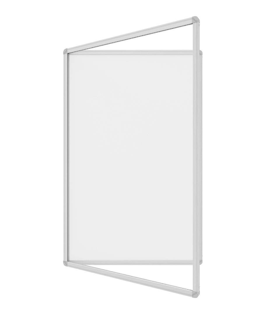 ALLboards Schaukasten Weiß Magnetisch mit Aluminiumrahmen 120x90cm Magnetkasten Magnetische Informationstafel, Trocken Abwischbare Oberfläche Acrylglas
