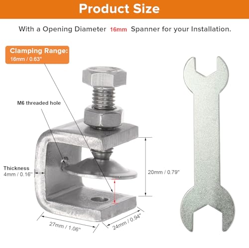 Image of Stainless Steel C Clamps, Mini Tiger Clamp Set for Mounting, Heavy Duty Metal U Clamps, Small Desk G-Clamp with 0.79 Inch Stable Wide Jaw Opening for Metal Working Woodworking Welding Building (4pcs)