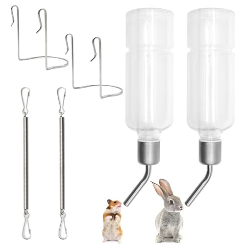 YDHfdc 2 Pezzi Abbeveratoio Conigli 350ml Beverino Coniglio Abbeveratoio per Conigli Beverino Hanging con Staffa Beverino Criceto per Roditori, Conigli, Cavie, Criceti