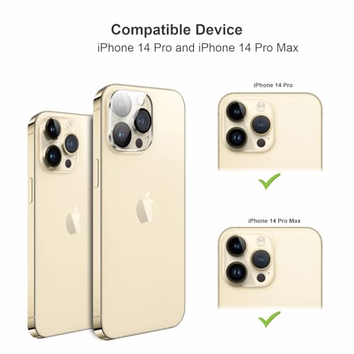 Image of SupCares Premium Camera Lens Protector Tempered Glass Compatible For iPhone 14 Pro and iPhone 14 Pro Max With Installation Kit | Edge to Edge Coverage | Transparent | Pack of 2