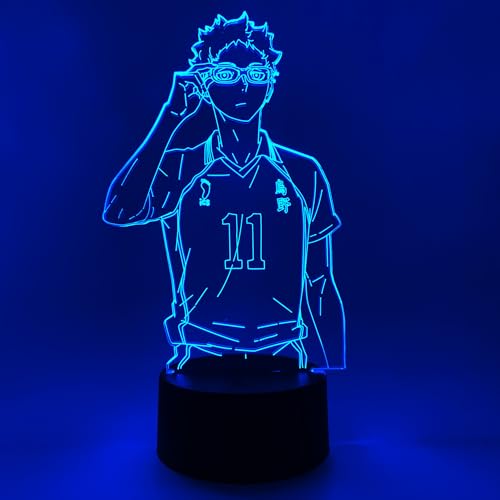 Haikyu Tsukishima Veilleuse Tactile 16 Couleurs RGB Autonomie Flexible