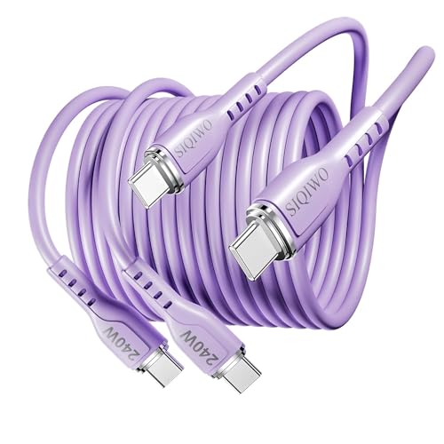 SIQIWO 240W USB C auf USB-C Kabel, [2M/2 Stück] PD 5A Typ C Schnellladekabel für iPhone 16/16 Pro/15 Plus/15 Pro Max, iPad Mini 6/Pro 2021, MacBook Pro 2020, Samsung Galaxy S24 23 Ultra, Huawei usw