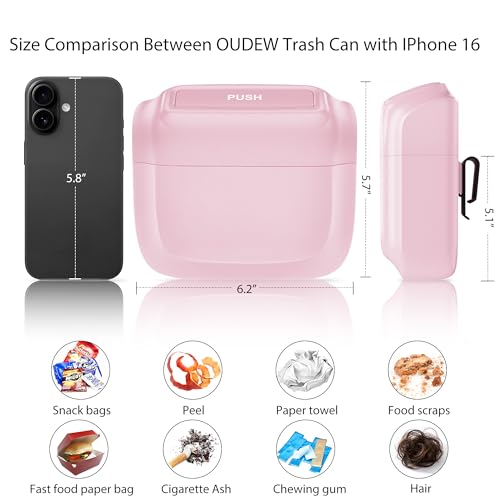 Image of Car Trash Can with Lid, Built-in Storage Garbage Bag, Leakproof Vehicle Trash, Car Accessories for Interior, Mini Garbage Bin for Automotive, Office, Kitchen, Bedroom, with 30pcs Trash Bags,2Pcs