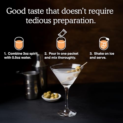 Image of SAYSO Dirty Martini Cocktail Sticks | Craft Cocktail or Mocktail in 1 Min, Just Add Water + Spirits (0g Sugar, 0 Calories, Vegan, Gluten-Free, Kosher, Non-GMO), 8 Single-Serve Mixers