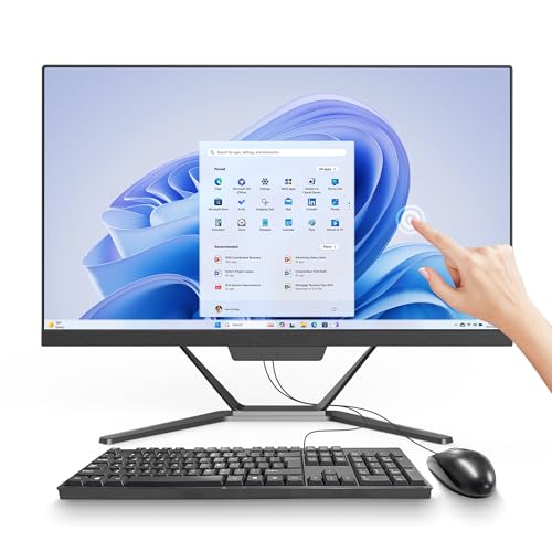Image of 23.8 inch All-in-One Business Desktop Computer, N5095,16GB RAM,1TB SSD,Windows 10 Pro,Webcam,Touchscreen,Mouse,Keyboard,WiFi,Bluetooth