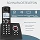 ALCATEL F530 Voice Trio - Schnurloses Festnetztelefon DECT mit Anrufbeantworter - Großes beleuchtetes Display - Lautsprecher - Anrufblockierungsfunktion - 2 Direktwahltasten - 3 Mobilteile - Schwarz