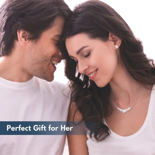 Moissanite Necklace for Women, 2.8CT-5CT Lab Created Diamond Pendant, Adjustable Sterling Silver Chain, Engraved 'I LOVE YOU', Wedding Necklace for Bride, Romantic Gift for Wife Mom Girlfriend, Birthday Anniversary Christmas Jewelry2