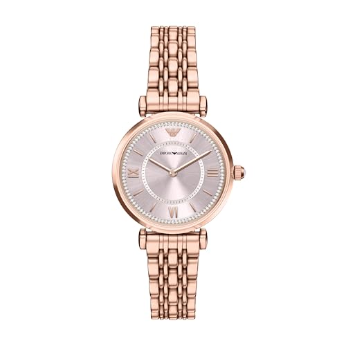 Emporio Armani AR11767 damski zegarek ze stali nierdzewnej 32 mm w kolorze różowego złota