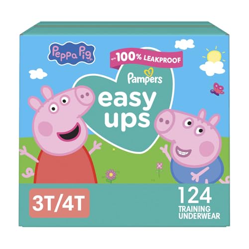 Pampers Training Pants - Easy Ups Girls & Boys - Size 3T-4T, 124 Count, Peppa Pig Potty Underwear (Packaging May Vary)