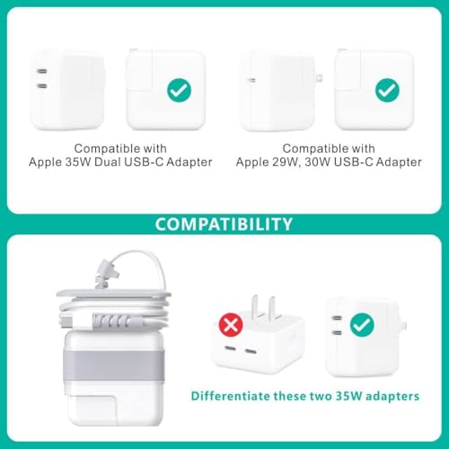 Image of FACTOTECH Case for MacBook & iPad Charger, 29w 30w 35w Apple Charger Case, Travel Cord Organizer,Accessories (for 29w 30w 35w Adapter) Gray